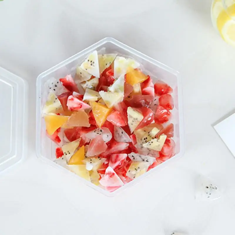 Household Creative Hexagonal Ice Cube Mold Refrigerator Ice Box Ice Cube Ice Box 24 Grid With Ice Storage Box Triangle Ice Tray