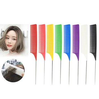 

Hair Dye Highlighting Comb, Tip Tail Comb, Hair Styling Plastic Comb, Highlighting Board, Hairdressing Tool (8 Colors/set)