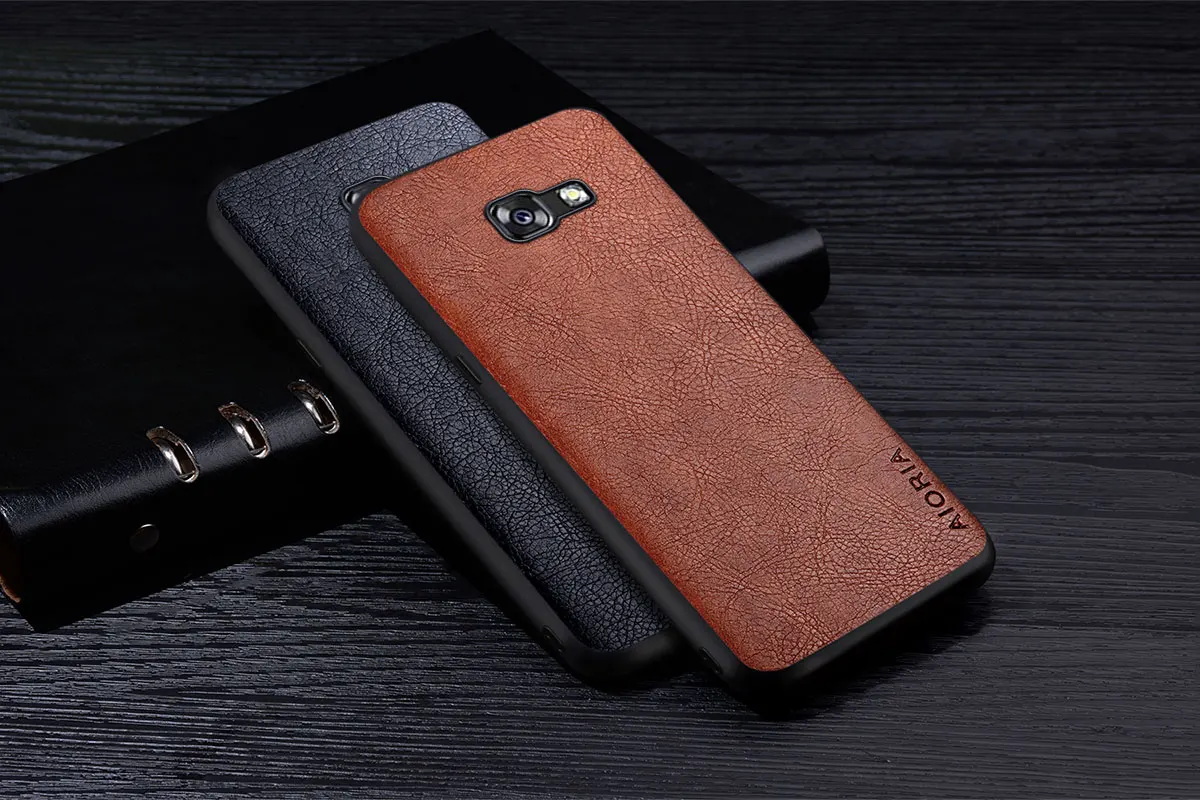 Leather Case For Samsung Galaxy A5 2017 A520 Luxury Business Style Retro Litchi Pattern Soft Back Cover for samsung a5 2017 case samsung flip phone cute