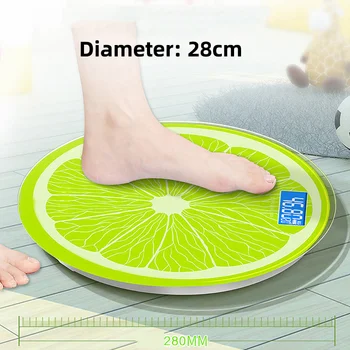 

lemon Pattern Bathroom Scale Electronic Digital Weight Scale Body Fat Household Weighing Balance Weight Scale