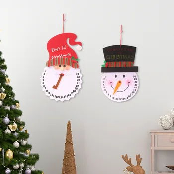 

2020 New Christmas Decorations Cartoon Snowman Alarm Clock Non-Woven Old Man Clock Creative Wall Clock Pendulum Clock