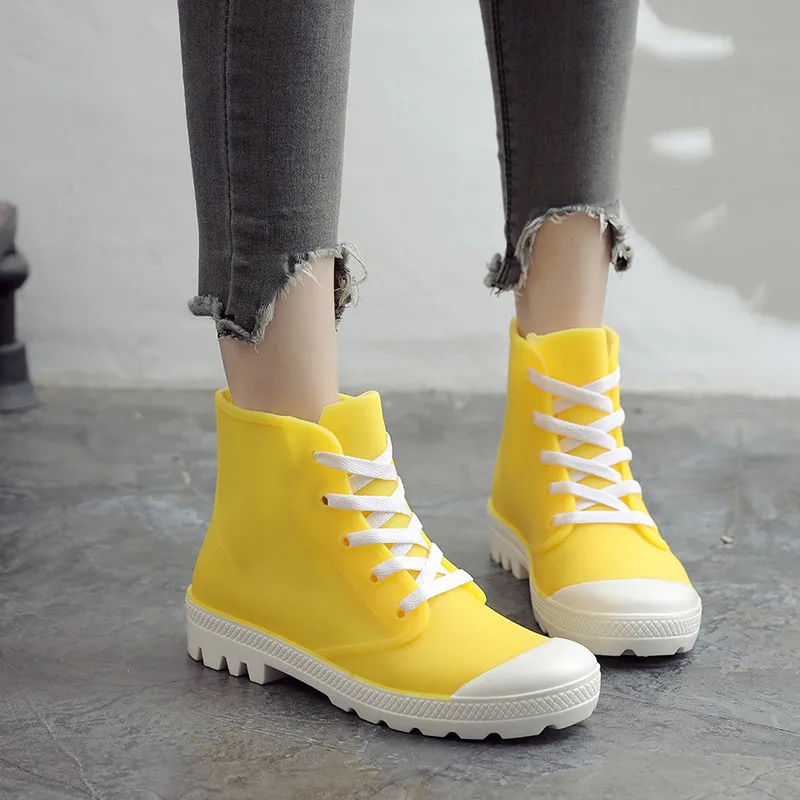 

New Woman Rain Boots Ankle Boot for Woman Waterproof Solid Color Shoes Spring Autumn Rain Boots Non-Slip Female Casual 789