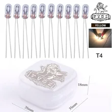 10 шт 14V T4 1,4 W автомобильная аудио Шестерня лампочки приборной панели t1 индикаторный светильник инструмент Желтый Светильник лампы-прозрачное стекло