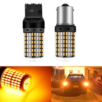 

2PCS T20 7440 W21W CAR Turn Signal LED Lights 1156 BAU15S PY21W Decoding Bulbs 1156 BA15S P21W Canbus No Error Brake lamp