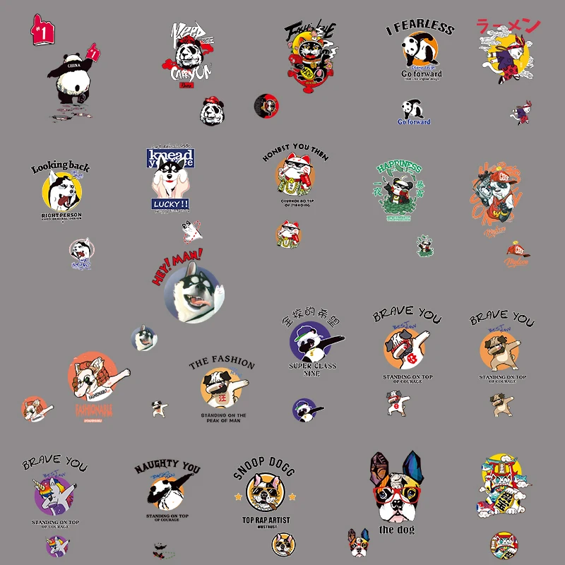 

Animal clothing printing patch DIY T-shirt decoration parent-child sweater dog and unicorn panda heat transfer Accessories