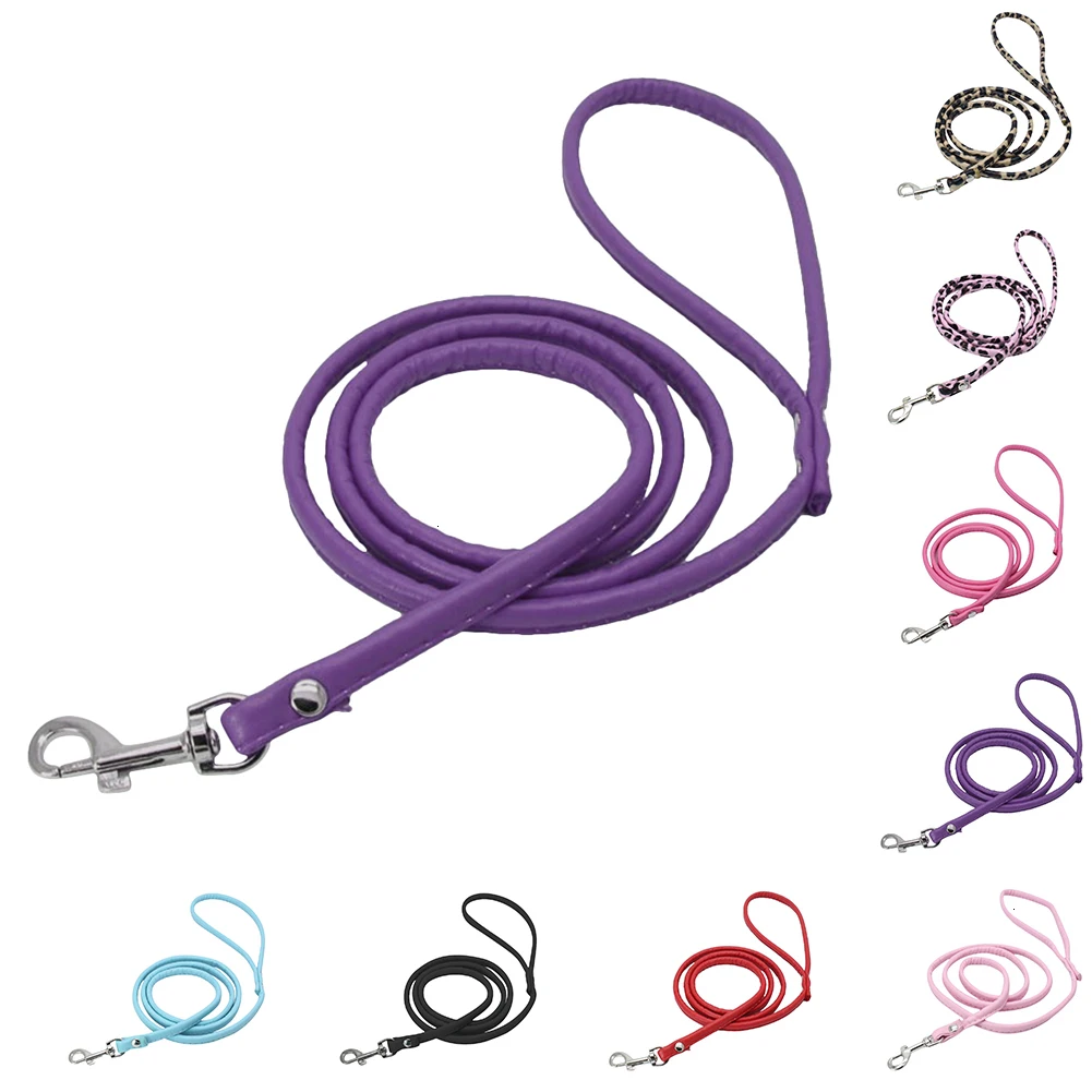 1Pcs Pet Traction Rope Leash Leather Lead Rope Strap Harness Belt Cat Chain Nylon Dog Puppy Cats Products For Pets 120*1.0CM