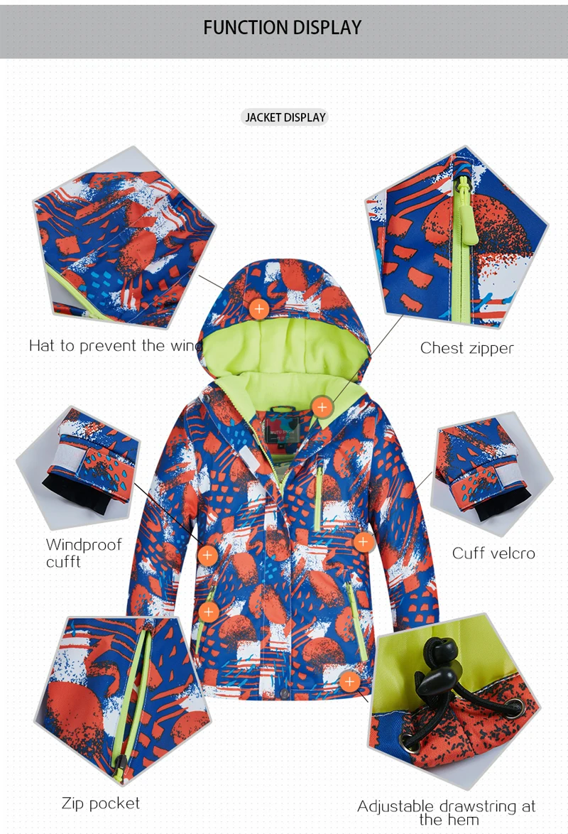Детская Лыжная куртка, верхняя одежда, ветронепроницаемые водонепроницаемые лыжные костюмы для катания на лыжах, кемпинга, сноуборде, лыжные костюмы, спортивные штаны для мальчиков и девочек