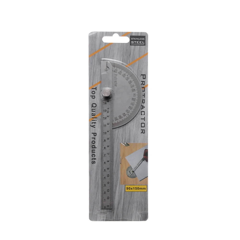 1pc Multifunction Stainless Steel Craftsman 180 Degree Rotary Angle Finder Protractor Adjustable Round Head Measuring Ruler