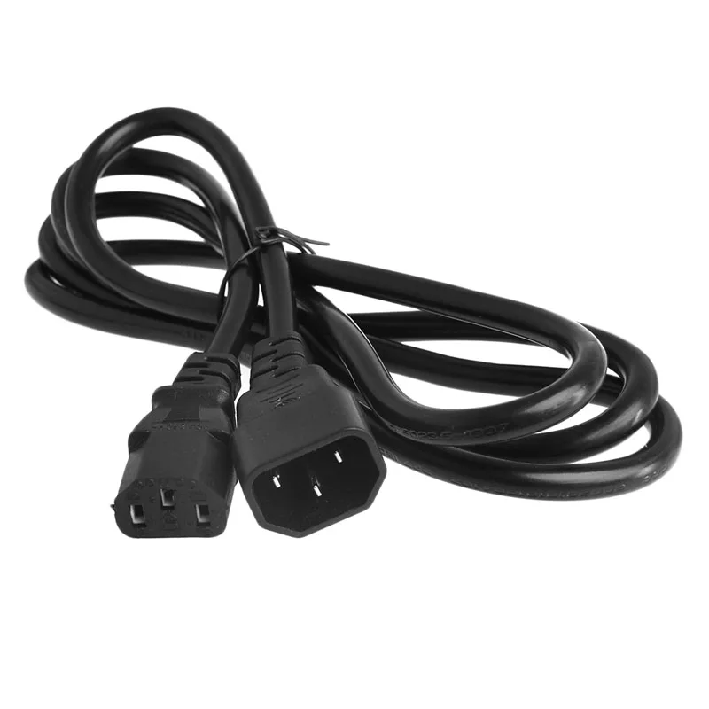 

IEC 320 3-Pin C14 Male To C13 Female Main Power Extension Cord Lead Cable 1.8/3M Drop Ship