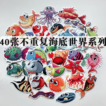 

40PCS seabed world biology series Set Anime Toy Sticker For Luggage Skateboard Motorcycle Laptop Waterproof Cool Sticker