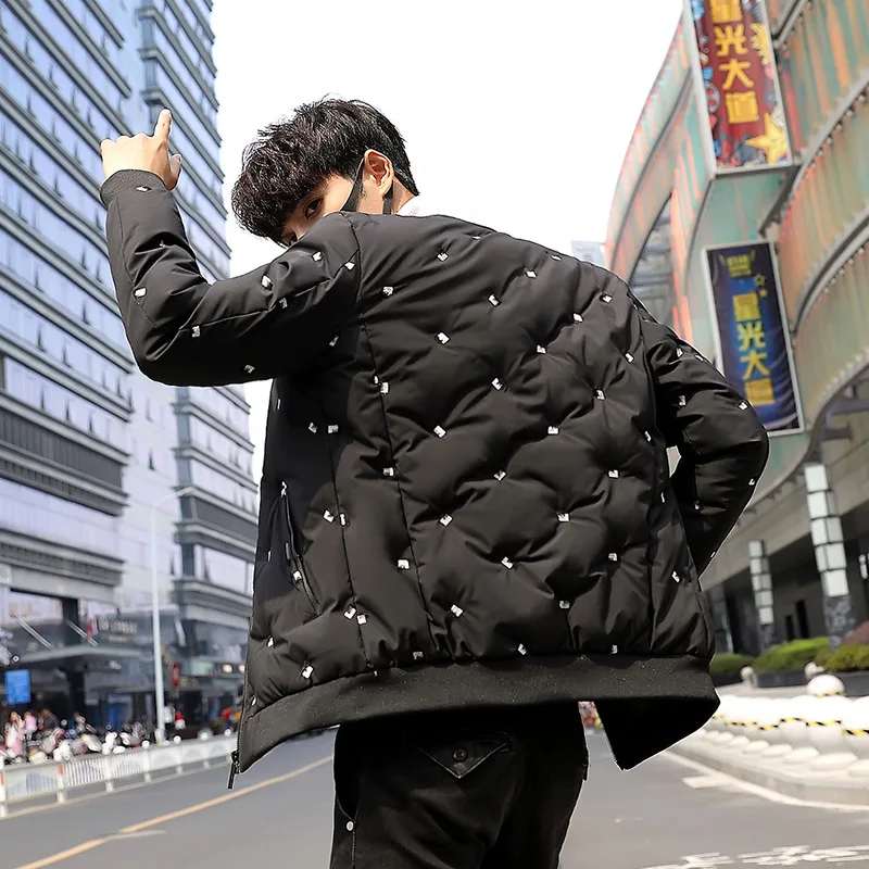 Men Winter New Style Cotton Overcoat Casual Trend Korean-style Winter Handsome Slim Fit Short Cotton Coat Men'S Wear