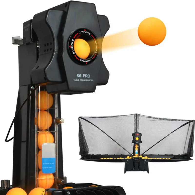 Профессиональные роботы для настольного тенниса, отправитель, машина для подачи, тренажер, ракетка, спортивная сетка для сбора 100 мячей для пинг-понга