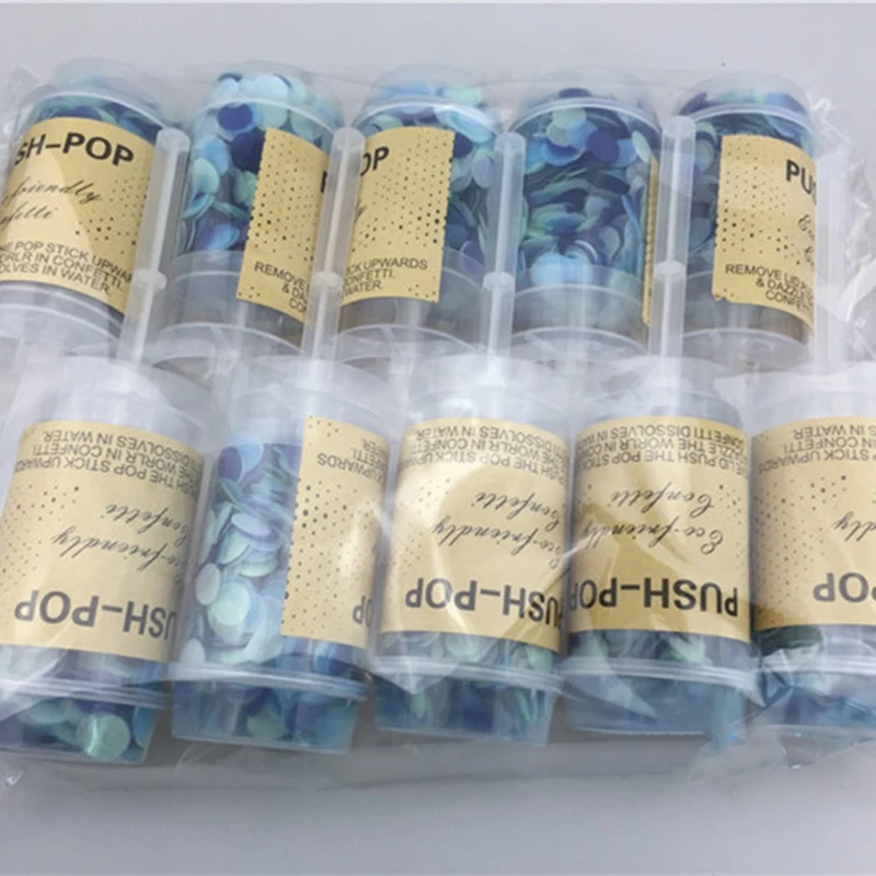 Botique-10Pcs, пуш-ап, конфетти, попперы, наполнение воздушных шаров, для свадьбы, дня рождения, вечеринки, украшения, толкатель, круглая форма