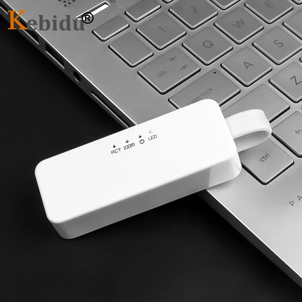 Kebidu USB Ethernet адаптер USB 2,0 для RJ45 сетевая карта беспроводной локальной сети адаптер 10/100 Мбит/с для планшетных ПК Win 7 8 10 XP