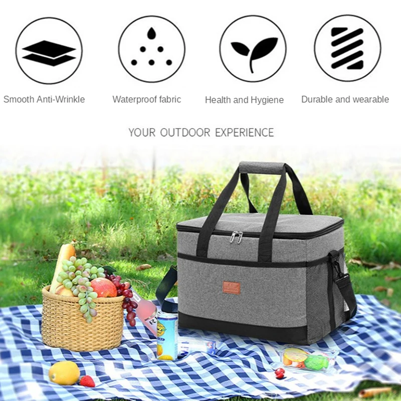 Large Capacity Thermal Insulation Lunch Bag 15L/25L Food Storage Picnic Tote Portable Cooler Box lunch cooler bag,cooler bag,lunch bag,storage bag
