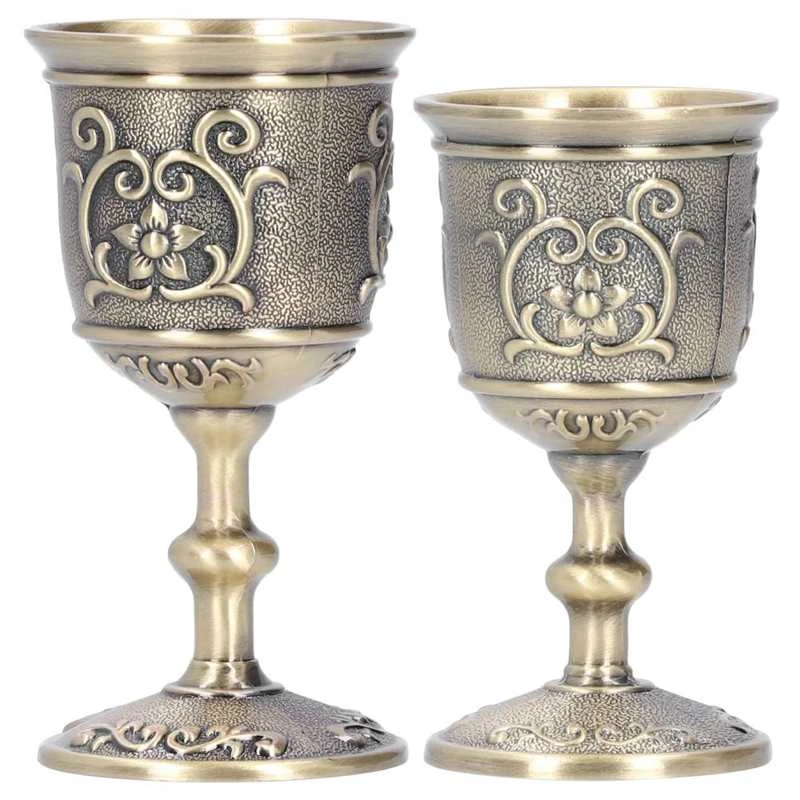 Ancient Wine Goblet Unbreakable Chalice Wine Goblet Cups Bronze Drinking Cup