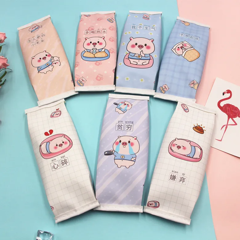 

Pig Purse Pu Korean-style Stationery Pencil Case Model Fun Snacks Stationery Bag Students Large-Volume Pencil Bag