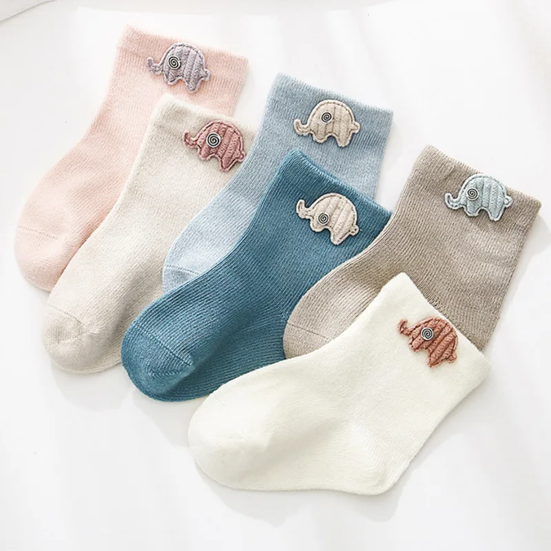 

3 Pairs/Lot Baby Socks Boy Girl Children Socks Cute Cartoon Decorative Solid Color Newborn Fashion Socks Boneless Suture Sock