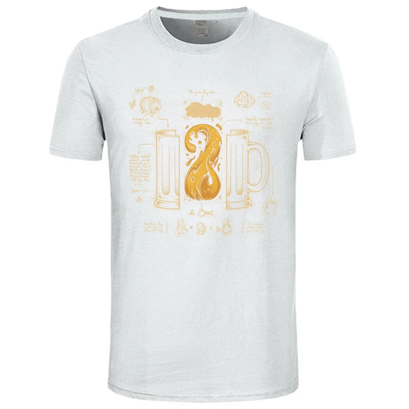 Printed On Top T-shirts Brand Crew Neck Le_Beer_4428 Cotton Fabric Man Tees Summer Short Sleeve Tee Shirts Wholesale Le_Beer_4428 white