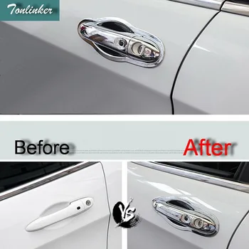 

Tonlinker 8 PCS DIY Car styling ABS Chrome outside door handle light cover case Stickers for JEEP cherokee 2014-16 accessories