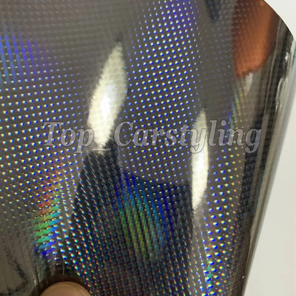 Черная Нео Хромовая голографическая Виниловая пленка для отделки автомобиля