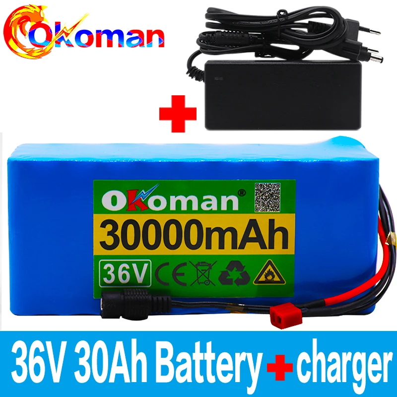 Оригинальный аккумулятор 36В 10S4P 30Ah е-байка 18650 Батарейный блок 500 Вт 42В 30000 мАч