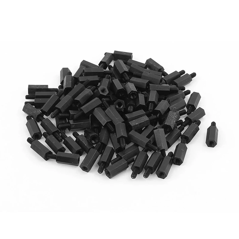 

100pcs M3 12mm+6mm Nylon Spacer Hex Stand-Off Pillar for Motherboard