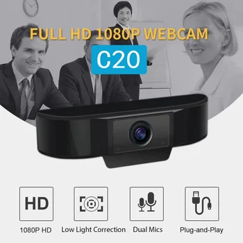 

Web Camera 1080P Webcam USB Web Camera Wide Angle 360 Degree Rotation Online Teachin Studying With Dual Mics For Laptop Notebook