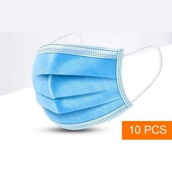 

10 pcs/lot 17.5*9.5cm Blue Anti-Dust Adult Face Mask Health Protect Anti-Splash Bacteria Proof Mask KZ02
