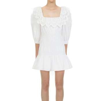 

woman white dress runway backless short dresses 2020