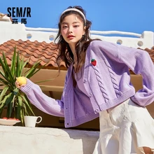 Aliexpress - SEMIR Knitted Suit Women 2021 Spring New Ins Short Suspender skirt with V-Neck Cardigan Sweater Loose Clothes Set
