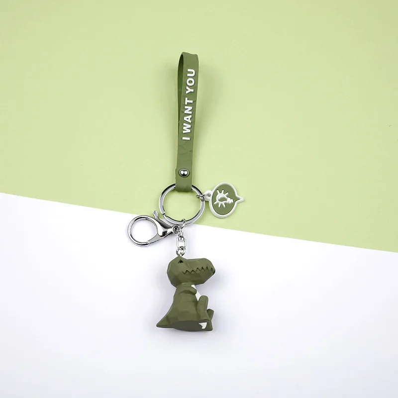 2019 New Fashion Cute Dinosaur Keychain Key Ring Fashion Cartoon PU Key Chain Creative Car Bag Phone Key Ring (13)