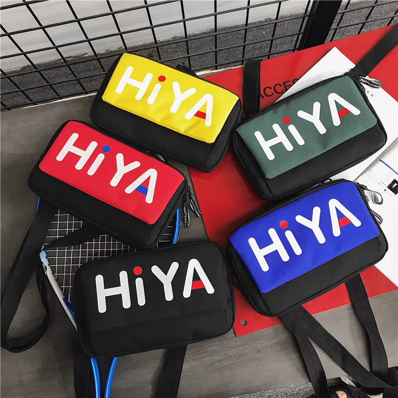 

Hong Kong Style Printed Letter Mixed Colors Chest Pack 2018 New Style Japanese Korean of Simple Shoulder Square Sling Bag