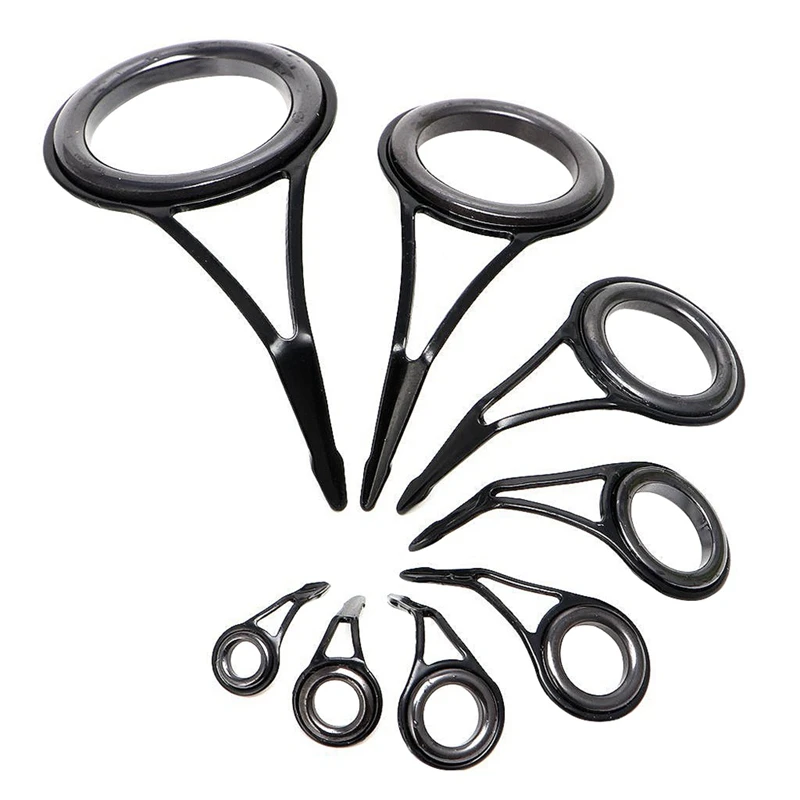 

8 Pcs/Set Fishing Rod Guides Tip Fish 5-18Mm Dia Pole Repair Kit Line Rings Eyes Set Rings Frame