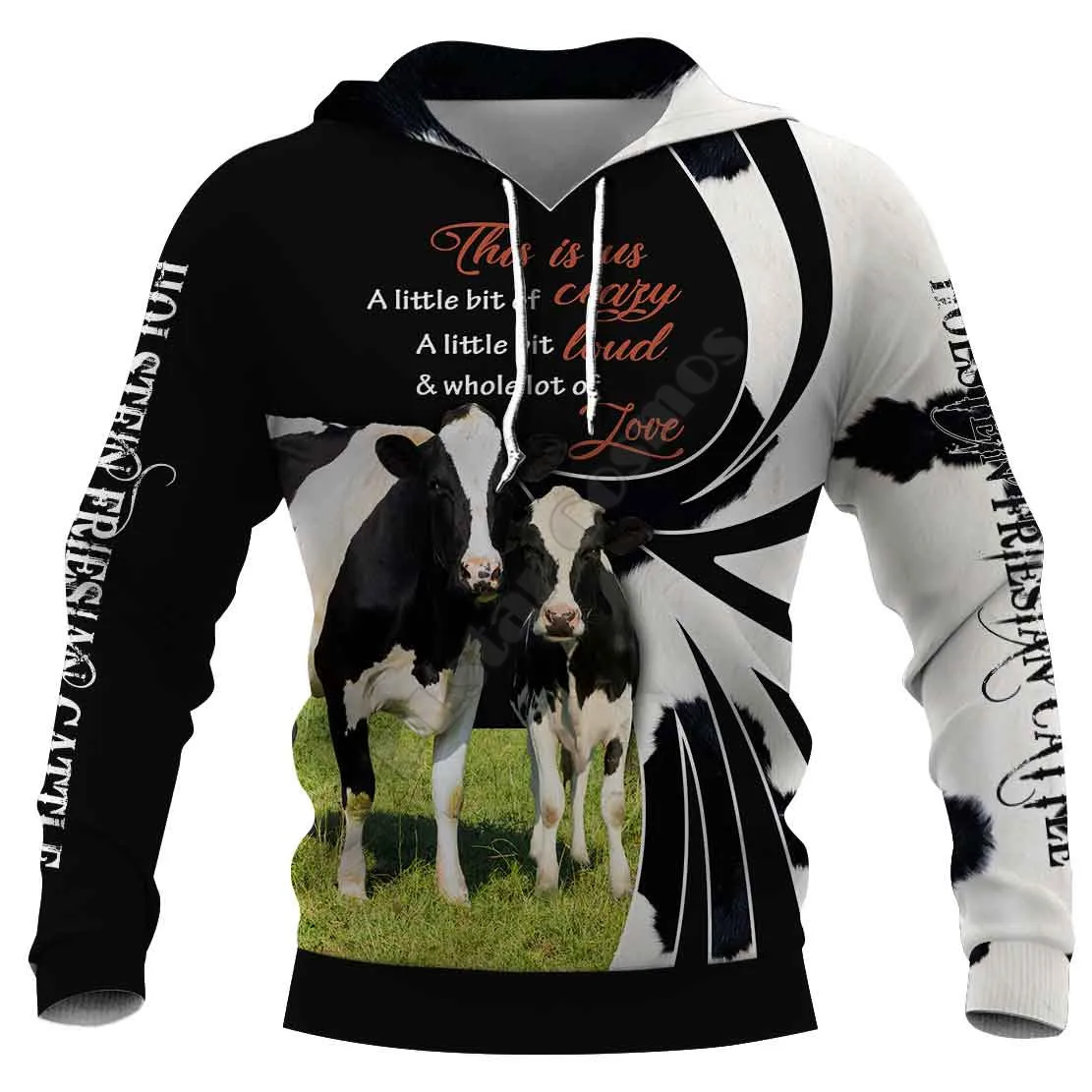 Holstein Friesian Cattle 3D Hoodies Printed Pullover Men For Women Funny Animal Sweatshirts Fashion Cosplay Apparel Sweater