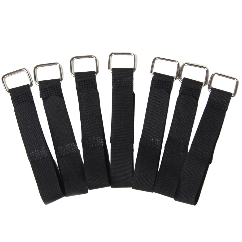 10pcs NYLON Straps Hook & Loop Fastening Tape With Buckle Cable Ties Reusable