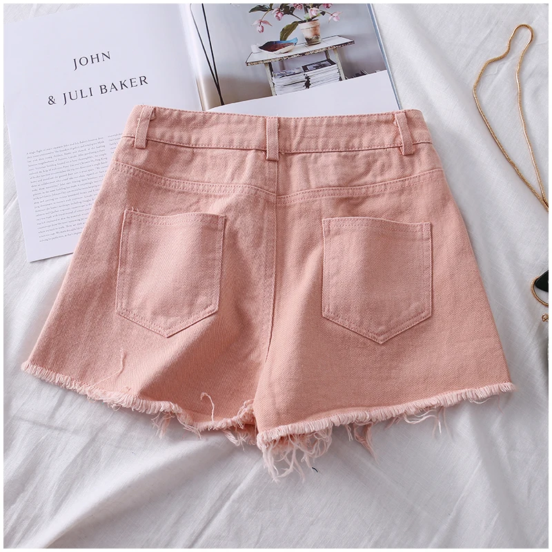 Summer Shorts Single Breasted Fashion Flash Jeans Female High Waist Denim Summer Ripped Jeans for Women
