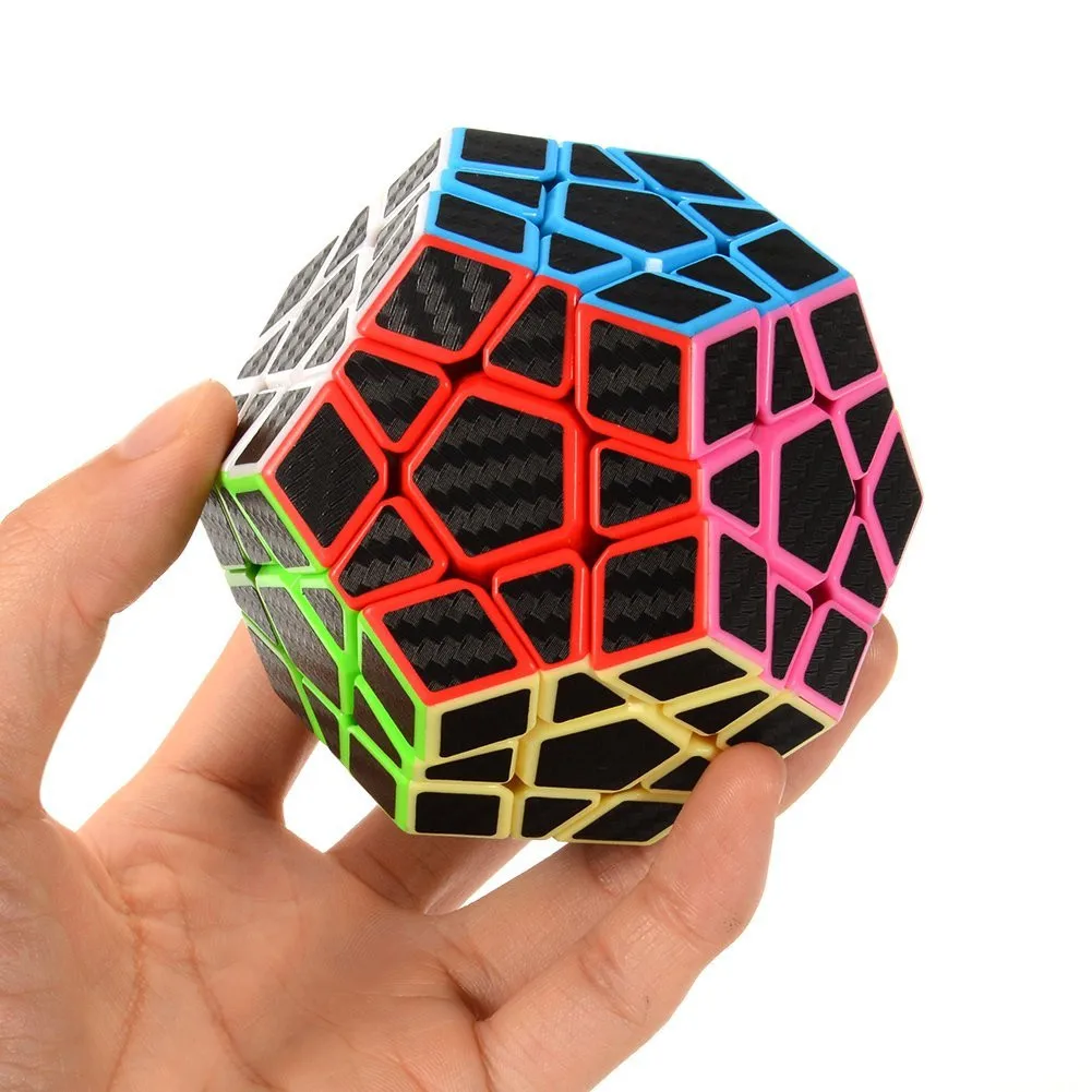 Милый подарок 3x3 Megaminx скоростной куб углеродное волокно наклейка Гладкий Пятиугольный Додекаэдр Пазлы Cube8.8