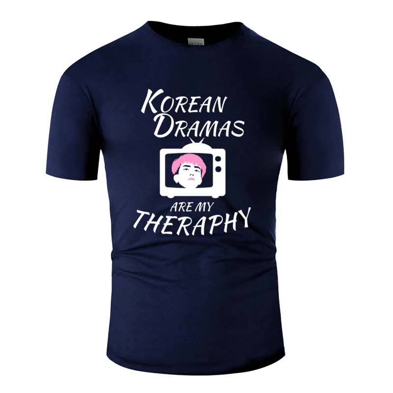 Men-Navy Blue Принт Популярная Корейская dreams are my терапевтическая Футболка белая мужская футболка юмористический потрясающий европейский размер S-5xl поп-топ - Цвет: Men-Navy Blue