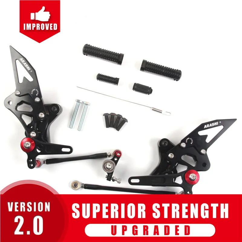 Black Араши лучшее поступление Rearset для DUCATI 1098 1098S 2007 2008 CNC Регулируемые подножки подножка мотоциклиста 848 EVO - Цвет: Black