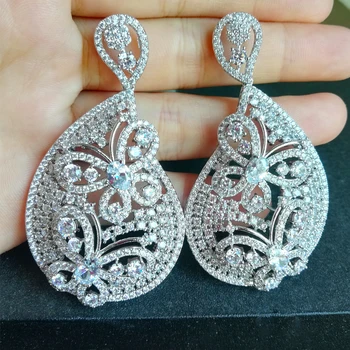 

missvikki High Quality Romantic Luxury Butterfly Pendant Earring Jewelery for Women Fashion Wedding Bijoux Gift for Christmas