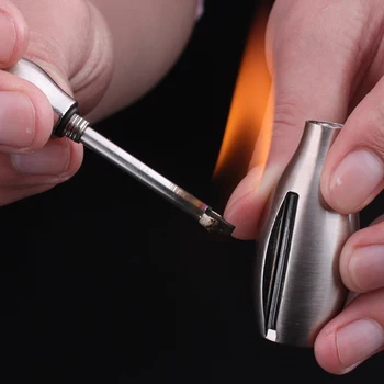 

Creative Stainless Steel Torch Lighter Bowling Kerosene Oil Flame Lighter Millions Of Matches Flint Fire Starter