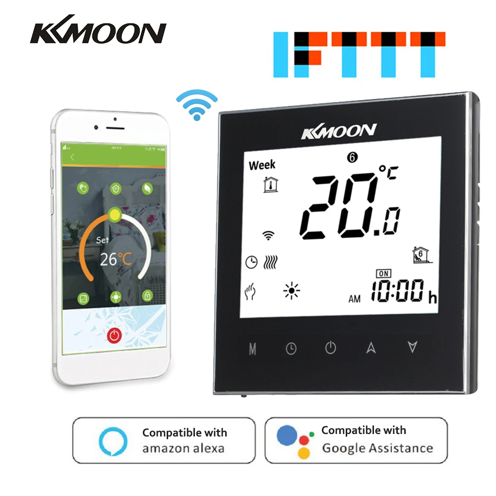 KKmoon термостаты цифровой подпольный Wi-Fi термостат для системы отопления напольный датчик воздуха комнатный регулятор температуры