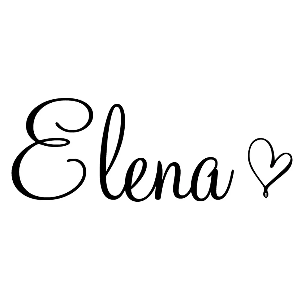 Art Wall Decal Simple Name With A Heart Decor For Children Bedroom Vinyl Personalized Baby Name Playing Room Sticker Y455