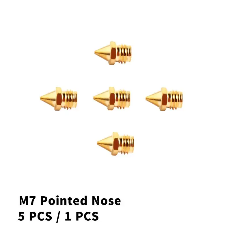 

Geeetech 5PCS 1PCS M7 nozzle for A10M, A20M ,A30M, A10T, A20T,A30T 3D Printer, Pointed Nose 0.4mm Nozzle for 3d printe