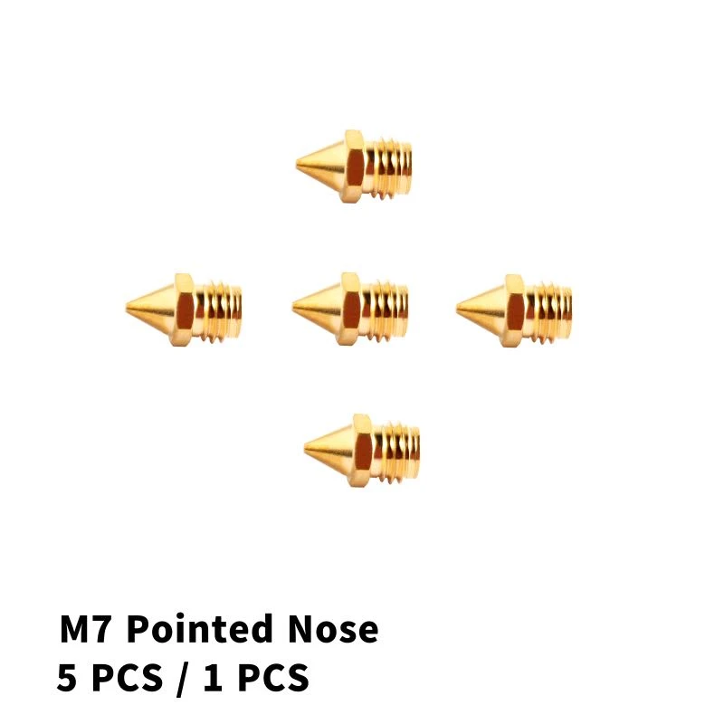Geeetech 5PCS 1PCS M7 nozzle for A10M, A20M ,A30M, A10T, A20T,A30T 3D Printer, Pointed Nose 0.4mm Nozzle for 3d printe