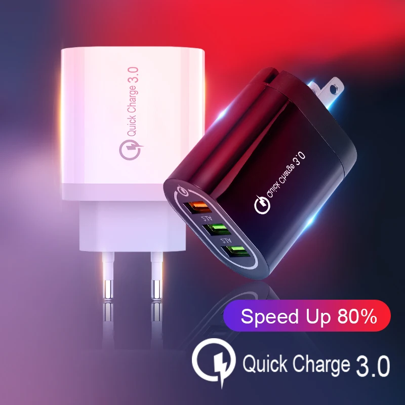 Phone Charger 3 Port USB 3A Max Smart Fast Travel Wall Adapter For iPhone Samsung Xiaomi Redmi Note 7 8 Adapte | Мобильные телефоны