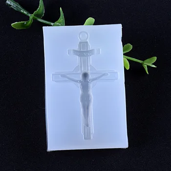 

Silicone Exquisite Vintage Cross Jesus Mirror DIY Jewelry Making Tools Epoxy Resin Molds Crystal Handmade Cake Fondant Tool K728