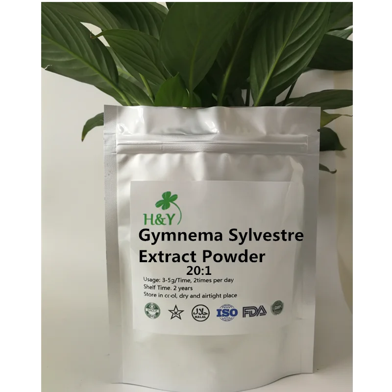 150-1000 г Бесплатная доставка Горячая продажа Gymnema Sylvestre экстракт 20:1 порошок оптом