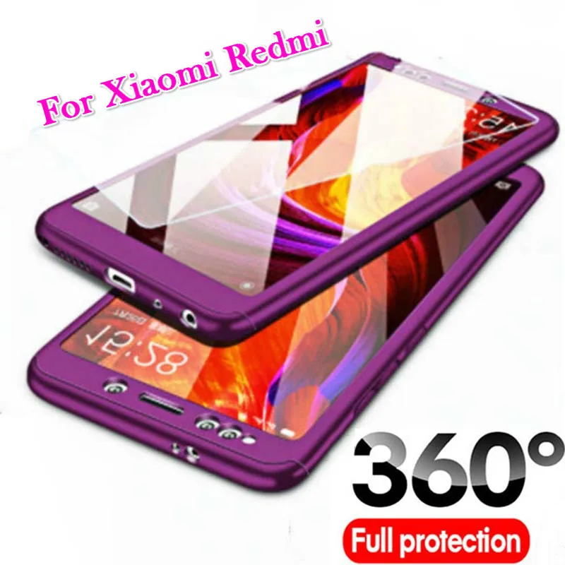 

360 Full Protective Cover for Xiaomi Mi 9 8 A2 Lite Mi 9T Pro Redmi 4X 7A 6A K20 Note 7 6 5 5A Pro Hard PC Case Coque With Glass